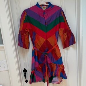 Farm Rio Amanda Stripes Mini Dress